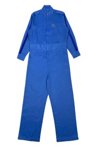 網上設計長袖連身工衣     訂做藍色連體服  連身工程制服    腰圍鬆緊設計    汽車維修   D428